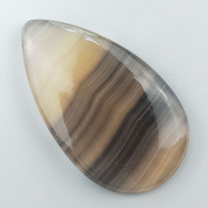Fluorite Naturale Forma Goccia Piatto Cabochon Liscio Fatto a Mano 52X30X7mm 20,75gm 1pz