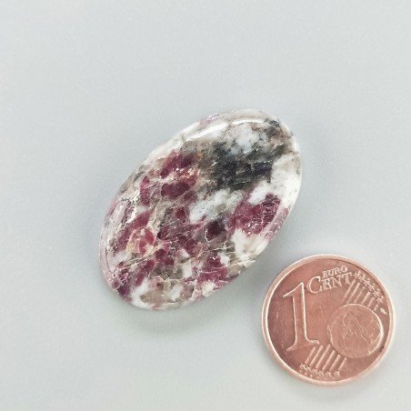 Cabochon di Lepidolite Naturale Ovale, Piatto e Liscio, 30x19 mm, 4,96 g, Fatto a Mano