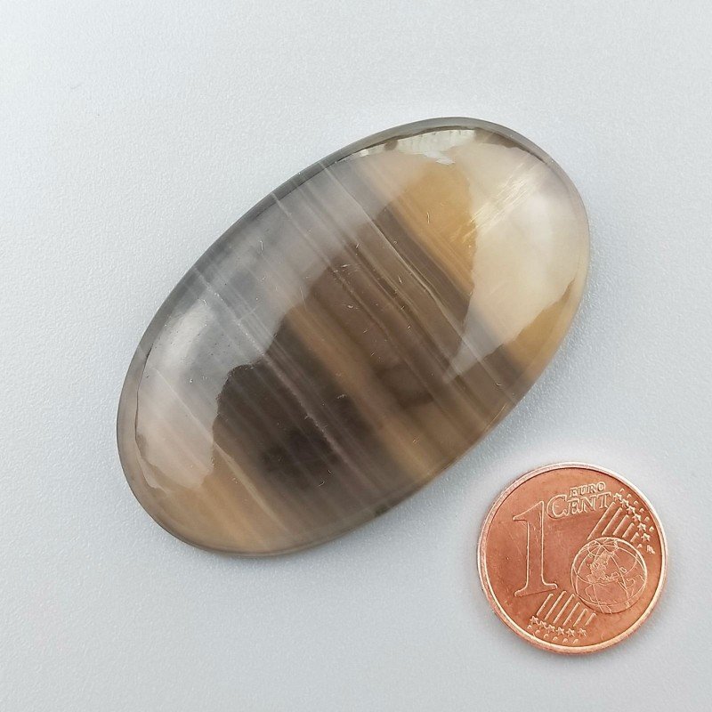 Fluorite Naturale Forma Ovale Piatto Cabochon Liscio Fatto a Mano 46X28mm 20,08gm 1pz