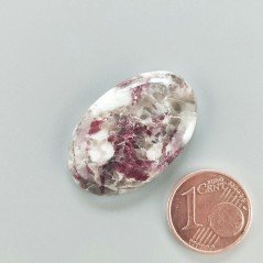 Lepidolite Naturale Forma Ovale  Piatto Cabochon Liscio Fatto a Mano 29X19mm 5,06gm 1pz