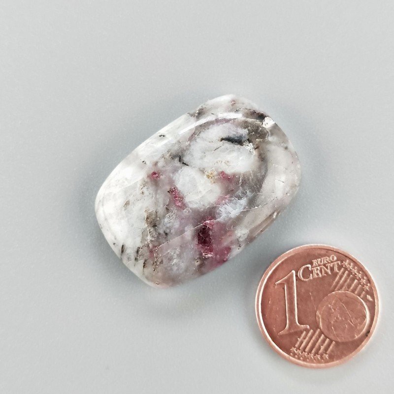 Lepidolite Naturale Forma Cuscino Piatto Cabochon Liscio Fatto a Mano 27X19X6mm 6,10gm 1pz