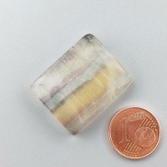 Fluorite Naturale Forma Cuscino Piatto Cabochon Liscio Fatto a Mano 26X21X7mm 10,30gm 1pz