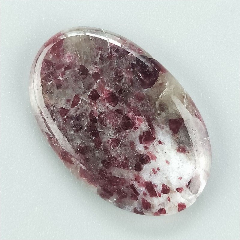 Lepidolite Naturale Forma Ovale Piatto Cabochon Liscio Fatto a Mano 30X19mm 4,20gm 1pz