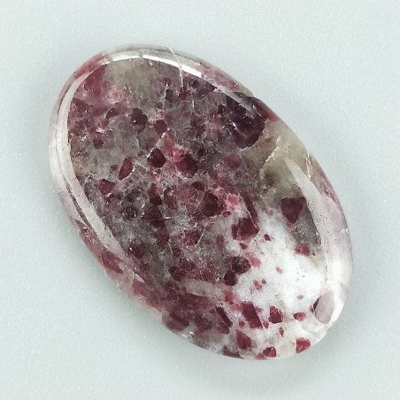 Lepidolite Naturale Forma Ovale Piatto Cabochon Liscio Fatto a Mano 30X19mm 4,20gm 1pz