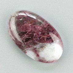 Lepidolite Naturale Forma Ovale  Piatto Cabochon Liscio Fatto a Mano 29X18mm 5,35gm 1pz