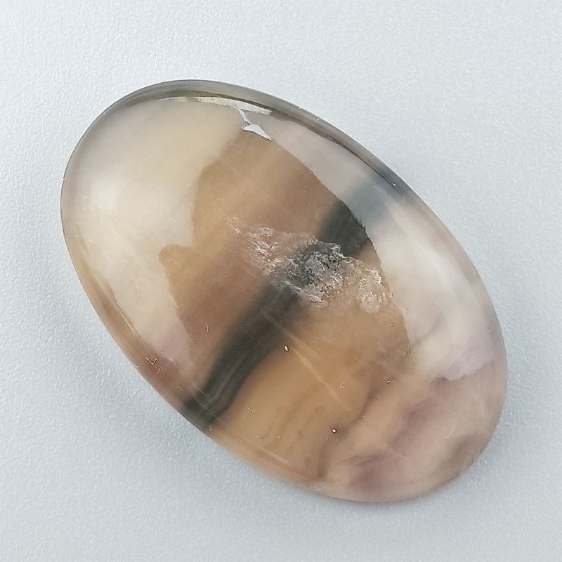 Fluorite Naturale Forma Ovale Piatto Cabochon Liscio Fatto a Mano 38X24mm 14,34gm 1pz