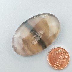 Fluorite Naturale Forma Ovale Piatto Cabochon Liscio Fatto a Mano 38X24mm 14,34gm 1pz