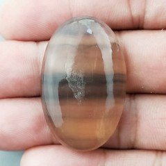 Fluorite Naturale Forma Ovale Piatto Cabochon Liscio Fatto a Mano 38X24mm 14,34gm 1pz