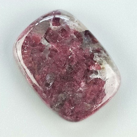 Lepidolite Naturale Forma Cuscino Piatto Cabochon Liscio Fatto a Mano 25X19mm 5,73gm 1pz