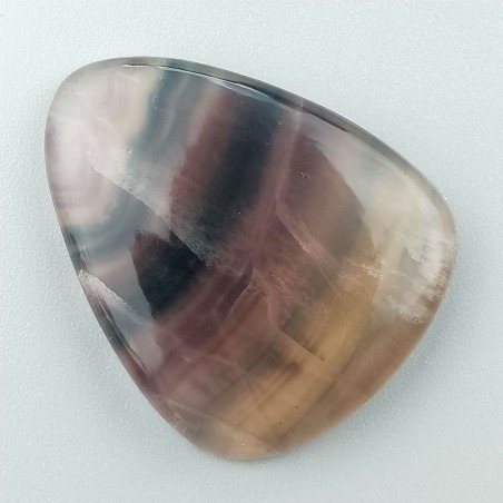 Fluorite Naturale Forma Goccia Piatto Cabochon Liscio Fatto a Mano 39X31mm 15,54gm 1pz