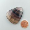 Fluorite Naturale Forma Goccia Piatto Cabochon Liscio Fatto a Mano 39X31mm 15,54gm 1pz
