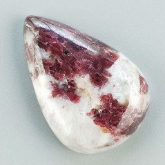 Cabochon di Lepidolite Naturale Goccia, Piatto e Liscio, 30x20x6 mm, 5,90 g, Fatto a Mano