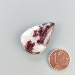 Cabochon di Lepidolite Naturale Goccia, Piatto e Liscio, 30x20x6 mm, 5,90 g, Fatto a Mano