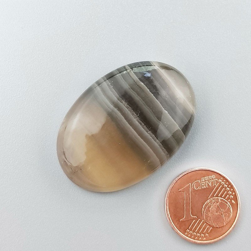Cabochon di Fluorite Naturale Ovale, Piatto e Liscio, 33x23x7 mm, 11,30 g, Fatto a Mano