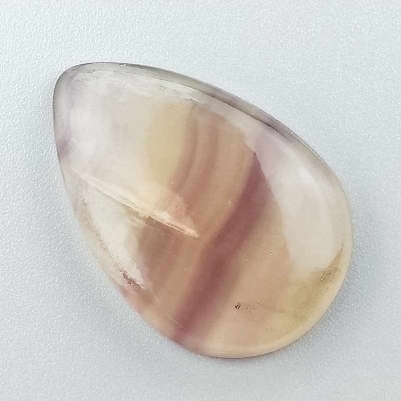 Fluorite Naturale Forma Goccia Piatto Cabochon Liscio Fatto a Mano 32X22X6mm 7,60gm 1pz