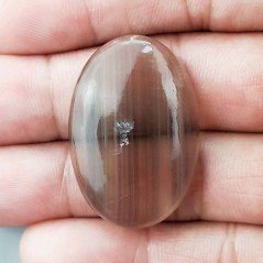 Fluorite Naturale Forma Ovale Piatto Cabochon Liscio Fatto a Mano 35X23mm 12,05gm 1 pz