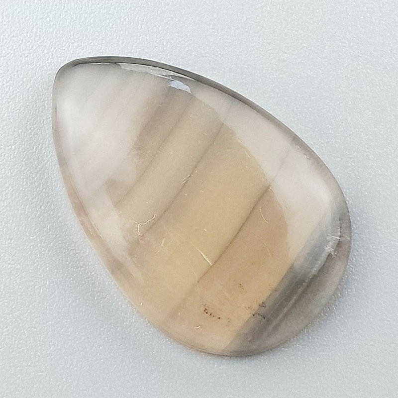 Fluorite Naturale Forma Goccia Piatto Cabochon Liscio Fatto a Mano 30X20X5mm 5,80gm 1pz