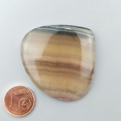 Fluorite Naturale Forma Cuore Piatto Cabochon Liscio Fatto a Mano 45X42mm 21,53gm 1pz