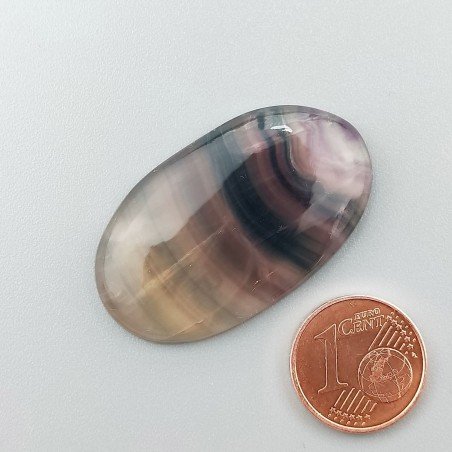 Fluorite Naturale Forma Ovale Piatto Cabochon Liscio Fatto a Mano 36X21mm 8,67gm 1pz