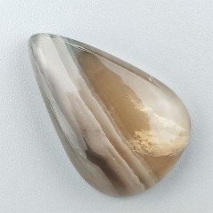 Fluorite Naturale Forma Goccia Piatto Cabochon Liscio Fatto a Mano 32X21X7mm 8,45gm 1pz