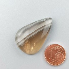 Fluorite Naturale Forma Goccia Piatto Cabochon Liscio Fatto a Mano 32X21X7mm 8,45gm 1pz