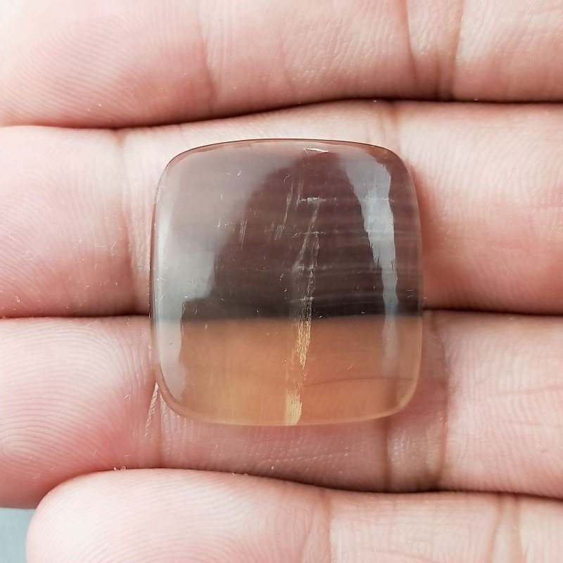 Fluorite Naturale Forma Cuscino Piatto Cabochon Liscio Fatto a Mano 24X24X5mm 7,30gm 1pz