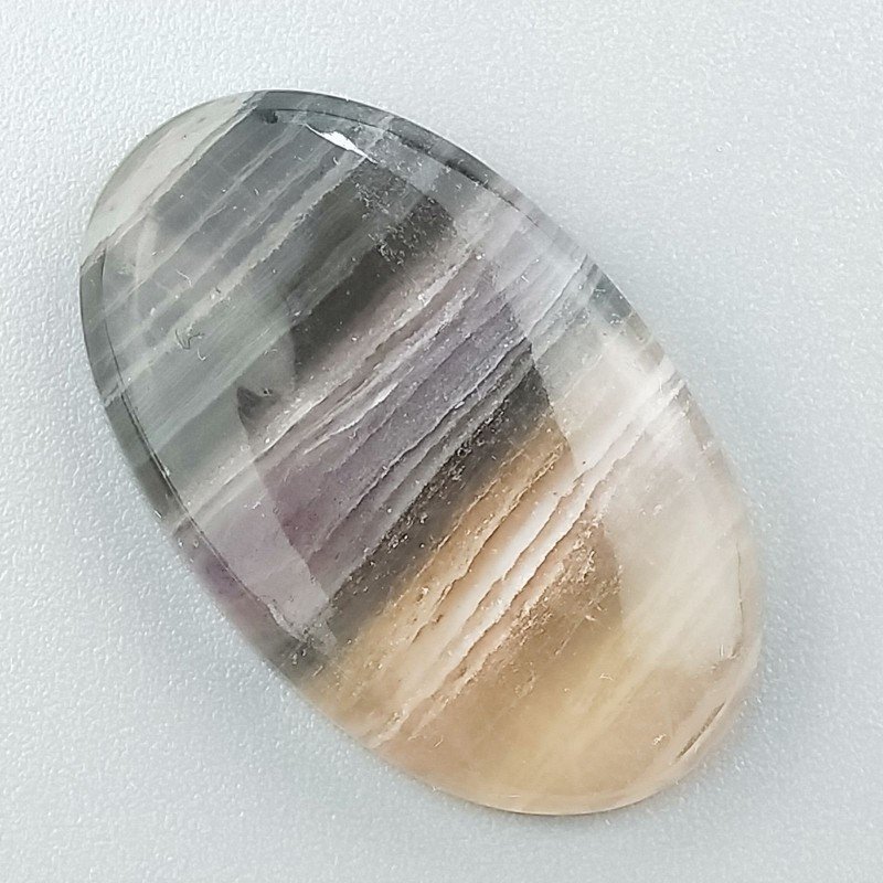 Fluorite Naturale Forma Ovale Piatto Cabochon Liscio Fatto a Mano 32X18X5mm 7,05gm 1pz