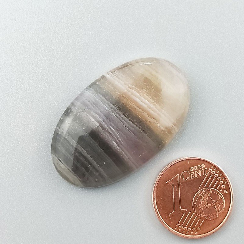 Fluorite Naturale Forma Ovale Piatto Cabochon Liscio Fatto a Mano 32X18X5mm 7,05gm 1pz