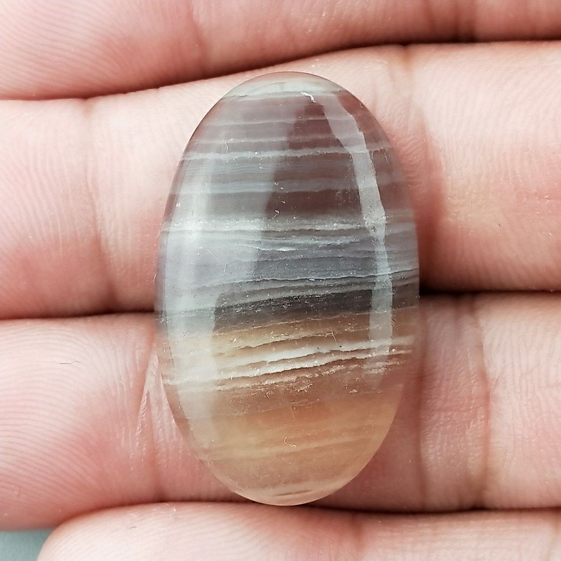 Fluorite Naturale Forma Ovale Piatto Cabochon Liscio Fatto a Mano 32X18X5mm 7,05gm 1pz