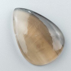 Fluorite Naturale Forma Goccia Piatto Cabochon Liscio Fatto a Mano 38X27mm 13,00gm 1pz