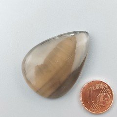 Fluorite Naturale Forma Goccia Piatto Cabochon Liscio Fatto a Mano 38X27mm 13,00gm 1pz