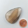 Fluorite Naturale Forma Goccia Piatto Cabochon Liscio Fatto a Mano 38X27mm 13,00gm 1pz