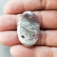 Cabochon di Lepidolite Naturale Ovale, Piatto e Liscio, 33x21x6 mm, 6,35 g, Fatto a Mano Cabochon di Lepidolite Naturale Ovale, Piatto e Liscio, 33x21x6 mm, 6,35 g, Fatto a Mano