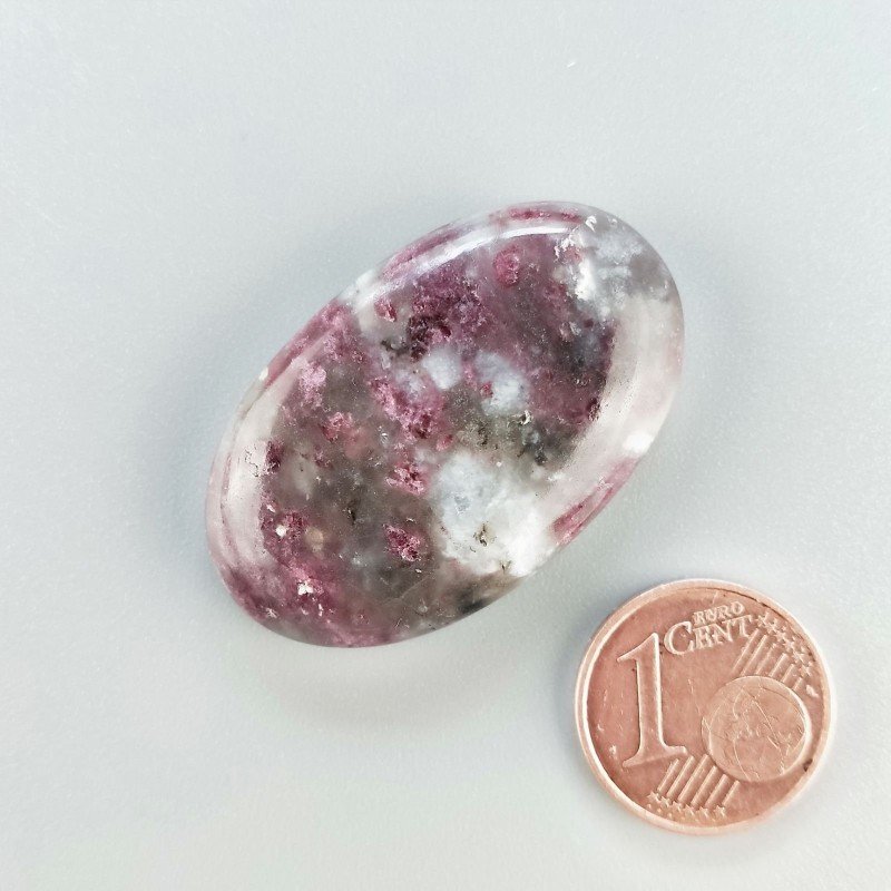Cabochon di Lepidolite Naturale Ovale, Piatto e Liscio, 34x21x7 mm, 9,45 g, Fatto a Mano