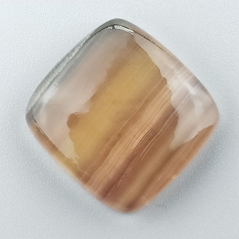 Fluorite Naturale Forma Cuscino Piatto Cabochon Liscio Fatto a Mano 27X25mm 12,87gm 1pz