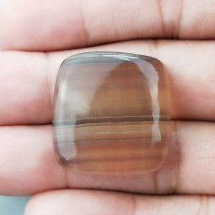 Fluorite Naturale Forma Cuscino Piatto Cabochon Liscio Fatto a Mano 27X25mm 12,87gm 1pz