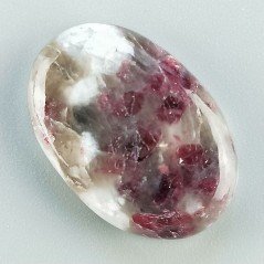 Lepidolite Naturale Forma Ovale  Piatto Cabochon Liscio Fatto a Mano 27X19mm 6,17gm 1pz