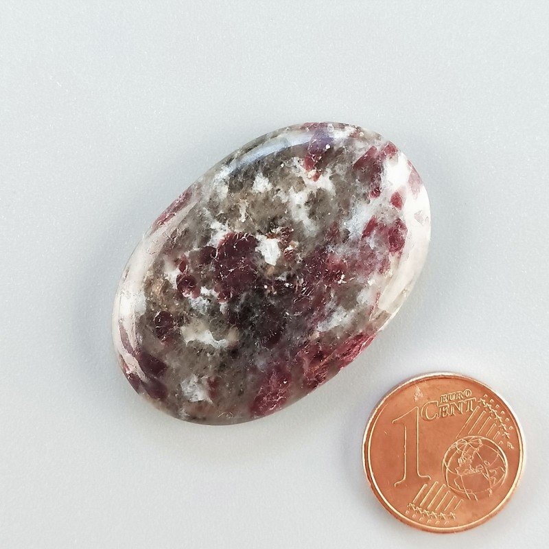 Cabochon di Lepidolite Naturale Ovale, Piatto e Liscio, 35x24x5 mm, 8,15 g, Fatto a Mano