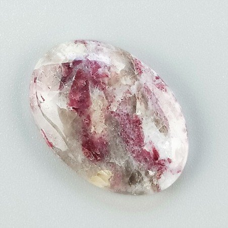 Lepidolite Naturale Forma Ovale  Piatto Cabochon Liscio Fatto a Mano 29X21mm 5,43gm 1pz