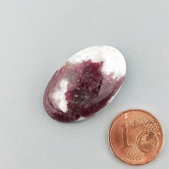 Lepidolite Naturale Forma Ovale  Piatto Cabochon Liscio Fatto a Mano 28X18mm 5,50gm 1pz