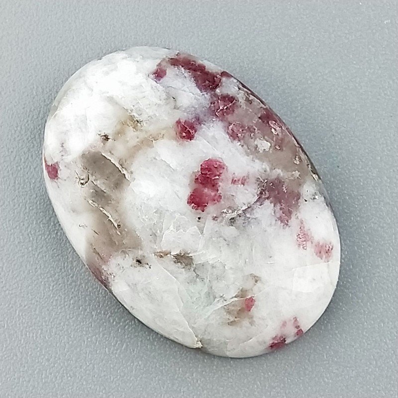 Lepidolite Naturale Forma Ovale Piatto Cabochon Liscio Fatto a Mano 26X18X4mm 4,10gm 1pz
