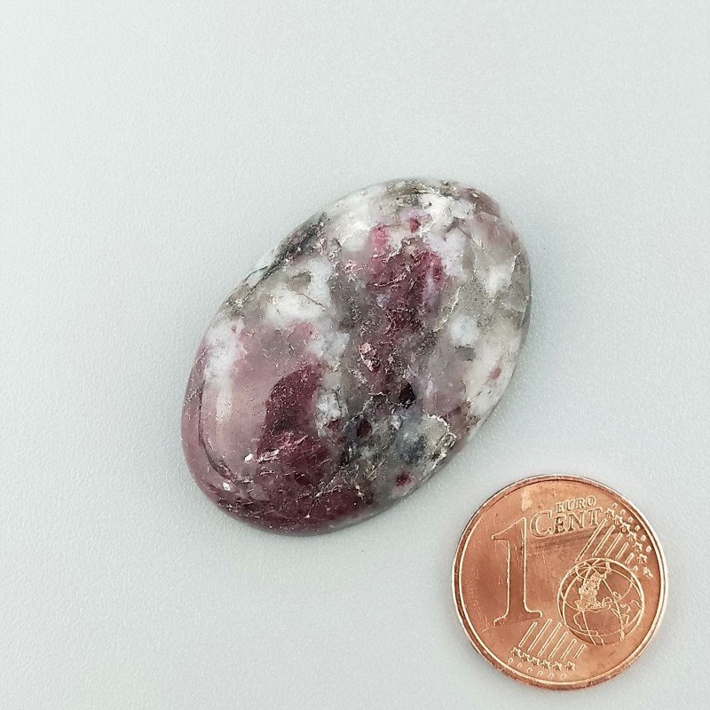 Cabochon di Lepidolite Naturale Ovale, Piatto e Liscio, 32x21 mm, 8,17 g, Fatto a Mano