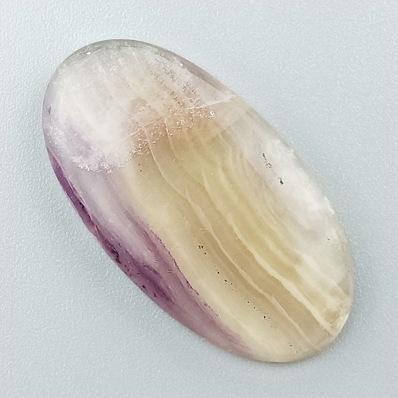 Fluorite Naturale Forma Ovale Piatto Cabochon Liscio Fatto a Mano 37X20X5mm 7,30gm 1pz
