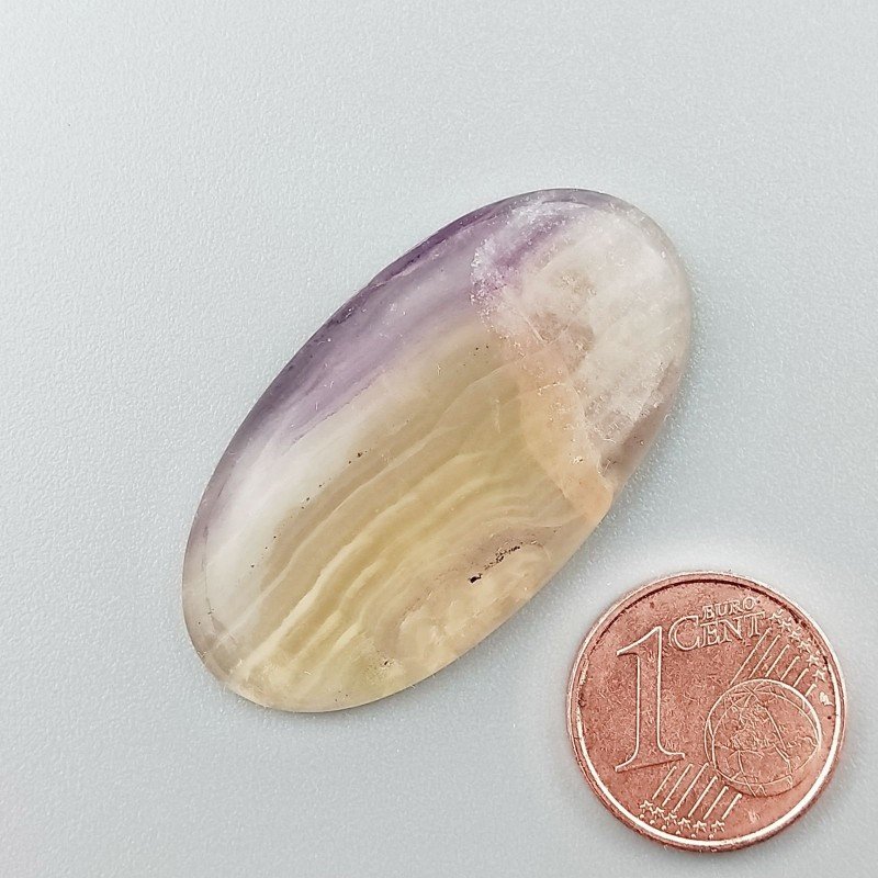 Fluorite Naturale Forma Ovale Piatto Cabochon Liscio Fatto a Mano 37X20X5mm 7,30gm 1pz