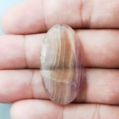 Fluorite Naturale Forma Ovale Piatto Cabochon Liscio Fatto a Mano 37X20X5mm 7,30gm 1pz