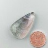 Fluorite Naturale Forma Goccia Piatto Cabochon Liscio Fatto a Mano 30X18X8mm 8,90gm 1pz