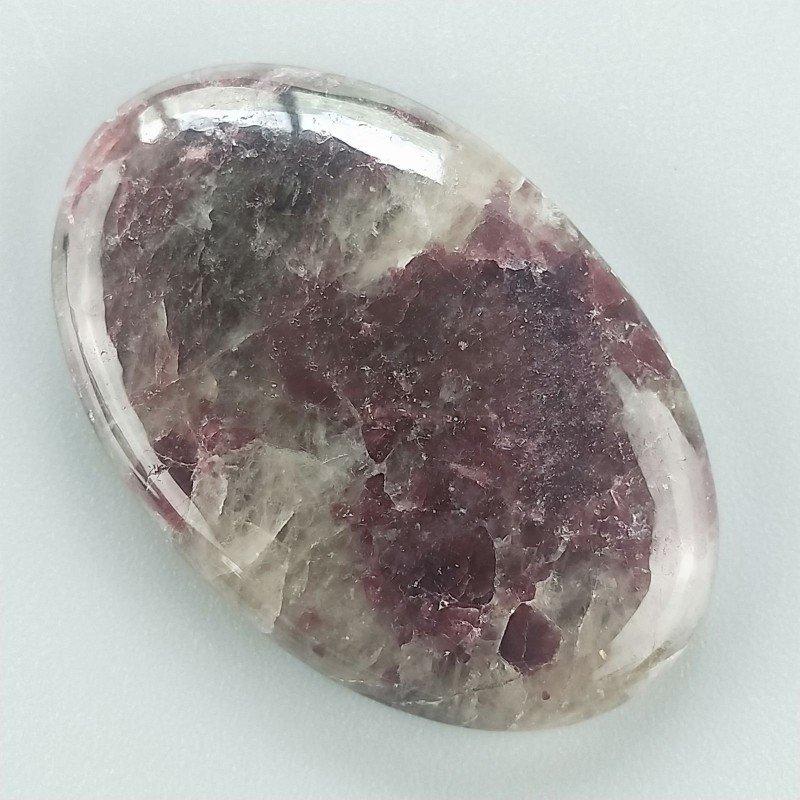 Lepidolite Naturale Forma Ovale Piatto Cabochon Liscio Fatto a Mano 36X24mm 9,67gm 1pz