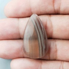 Fluorite Naturale Forma Goccia Piatto Cabochon Liscio Fatto a Mano 33X19X5mm 6,10gm 1pz