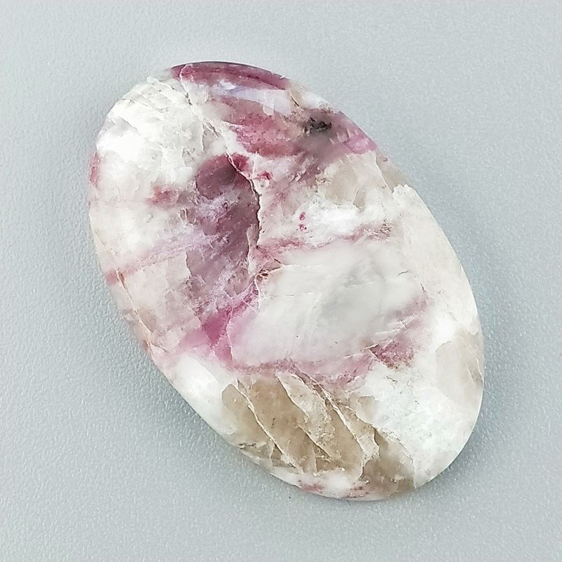 Lepidolite Naturale Forma Ovale Piatto Cabochon Liscio Fatto a Mano 34X21X5mm 6,90gm 1pz