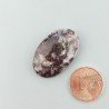 Lepidolite Naturale Forma Ovale Piatto Cabochon Liscio Fatto a Mano 27X17mm 4,70gm 1pz